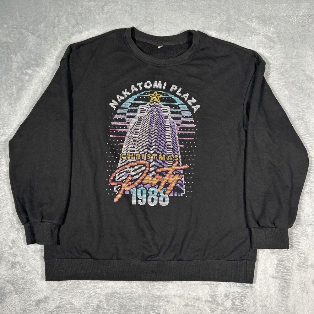 Nakatomi Plaza Christmas Party 1988 Mens XL Black Ugly Sweater Die Hard Shirt